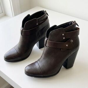 Rag & Bone Harrow Brown Leather Heeled Ankle Boots 5
